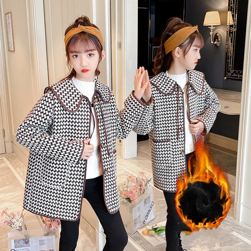 Girls Woolen Coat Jacket Overcoat 2022 Black Warm Thicken Plus Velvet Winter Autumn Cotton Formal Sport Children's Clothes
Girls Woolen Coat Jacket Overcoat 2022 Black Warm Thicken Plus Velvet Winter Autumn Cotton Formal Sport Children's Clothes