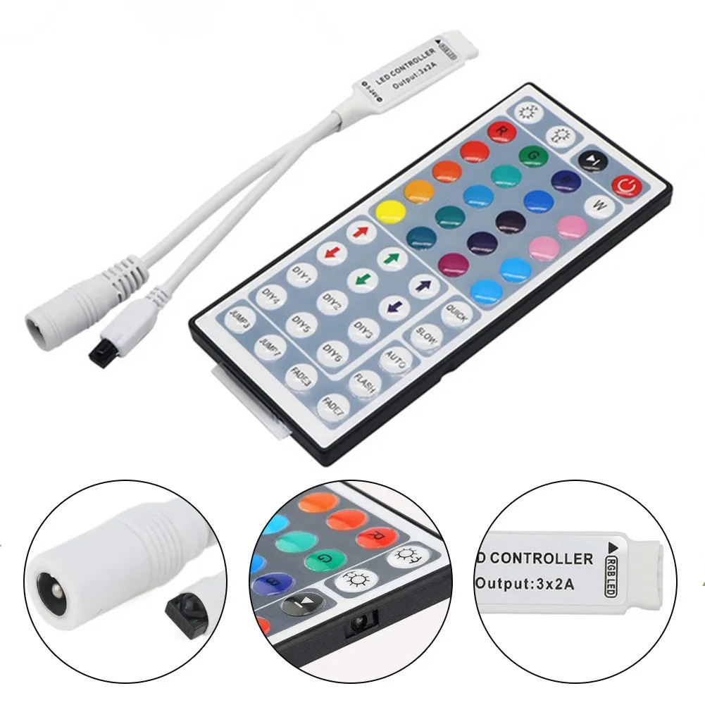 RGB LED 44Key IR Remote Controller DC 12V Wireless Remote Controller For 3528 5050 SMD RGB LED Strip Lights
RGB LED 44Key IR Remote Controller DC 12V Wireless Remote Controller For 3528 5050 SMD RGB LED Strip Lights