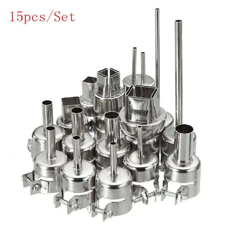 15pcs/Set 852 850 Nozzle Hot Air Stations Gun Rework BGA Stainless Steel Nozzles For Soldering Stations
15pcs/Set 852 850 Nozzle Hot Air Stations Gun Rework BGA Stainless Steel Nozzles For Soldering Stations