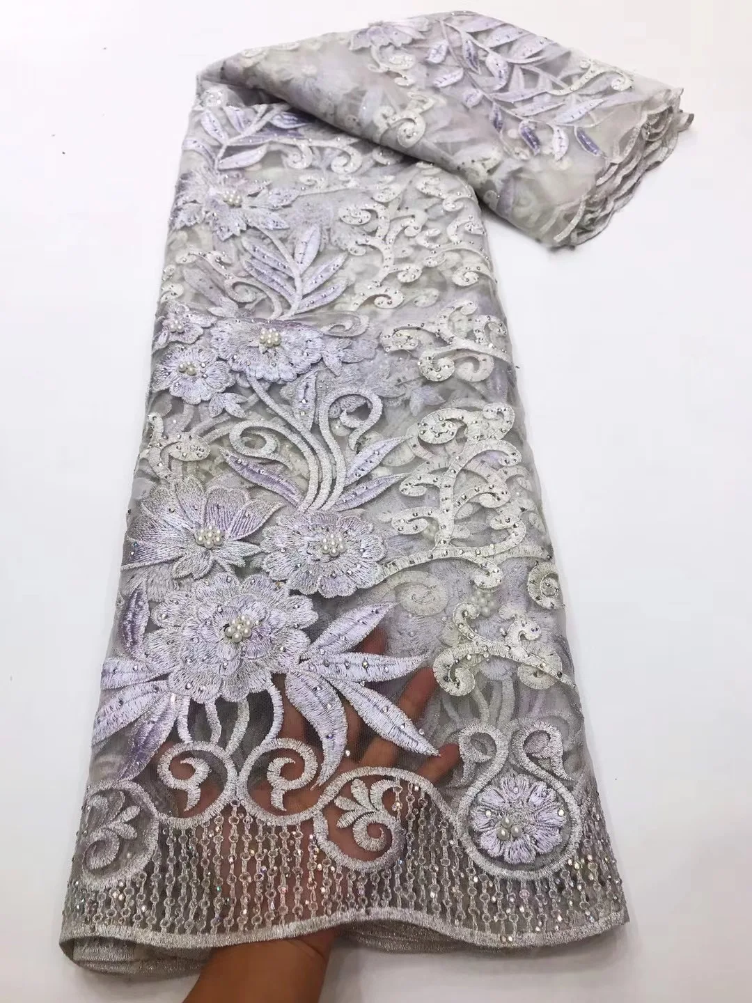 Pure White African Lace Fabric High Quality Sequins Lace With Embroidery Nigerian Lace Fabric Luxury Wedding Lace With Tube Bead
Pure White African Lace Fabric High Quality Sequins Lace With Embroidery Nigerian Lace Fabric Luxury Wedding Lace With Tube Bead