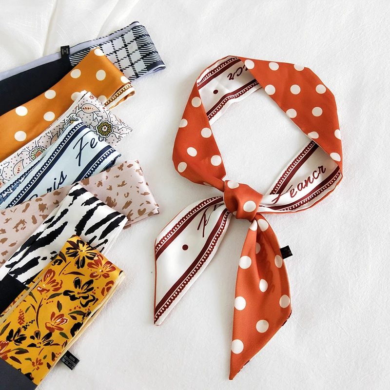 Korean Style Small Silk Scarf Multi-Function Small Long Skinny Scarves Fashion Print Thin Long Strip Decorative Neckerchief
Korean Style Small Silk Scarf Multi-Function Small Long Skinny Scarves Fashion Print Thin Long Strip Decorative Neckerchief