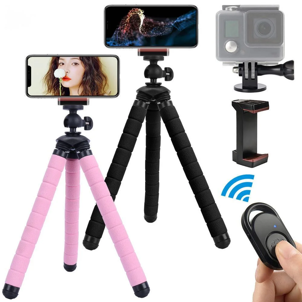 Tripod for Phone, Flexibile Mini Tripod Holder with Remote Phone Holder Gopro Mount for iPhone Android Webcam
Tripod for Phone, Flexibile Mini Tripod Holder with Remote Phone Holder Gopro Mount for iPhone Android Webcam