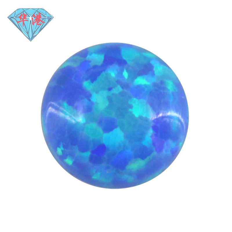 

OP05 Blue Round Shape Cabochon Opal Flat Back Beads Synthetic Gemstones For Jewelry Making DIY 3.0mm~7.0mm Free Shipping