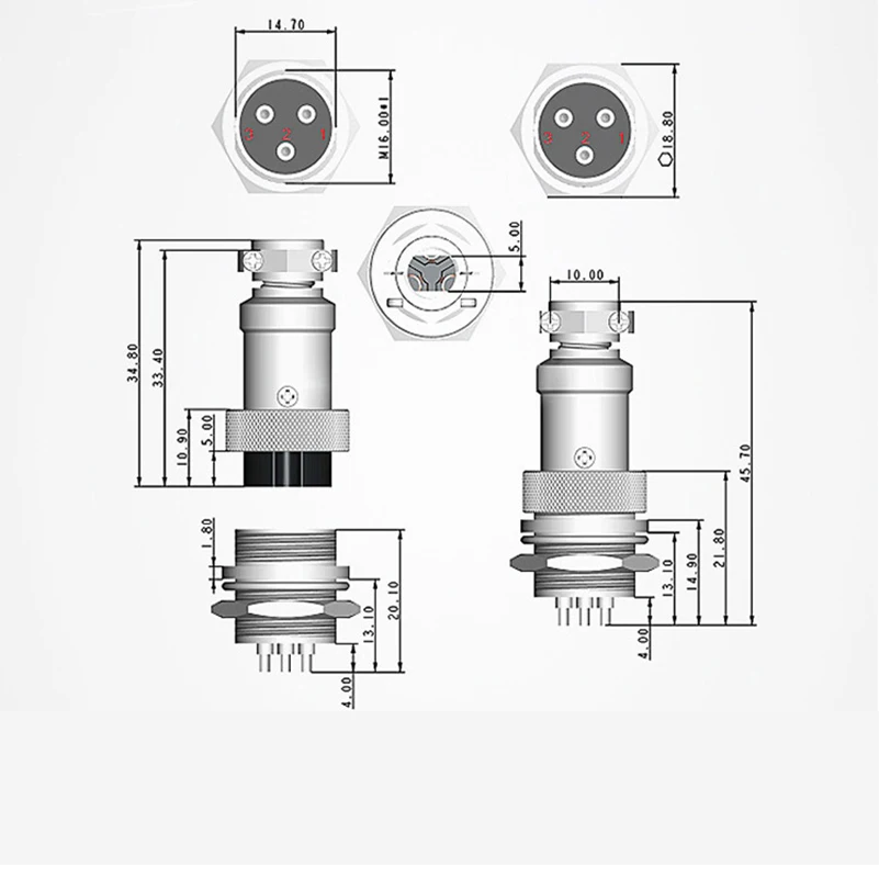 1Pcs GX16 Socket & Plug Aviation Connector GX16 2/3/4/5/6/7/8 Pin Male & Female Circular Aviation Wire Panel Connectors
1Pcs GX16 Socket & Plug Aviation Connector GX16 2/3/4/5/6/7/8 Pin Male & Female Circular Aviation Wire Panel Connectors