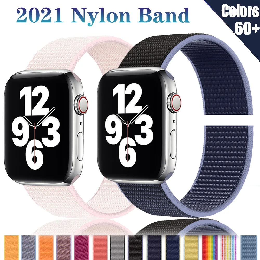 Nylon Strap for Apple watch band 44mm 40mm 42mm 38mm Breathable Loop Smart watchband bracelet belt to iwatch Series 6 SE 5 4 321
Nylon Strap for Apple watch band 44mm 40mm 42mm 38mm Breathable Loop Smart watchband bracelet belt to iwatch Series 6 SE 5 4 321