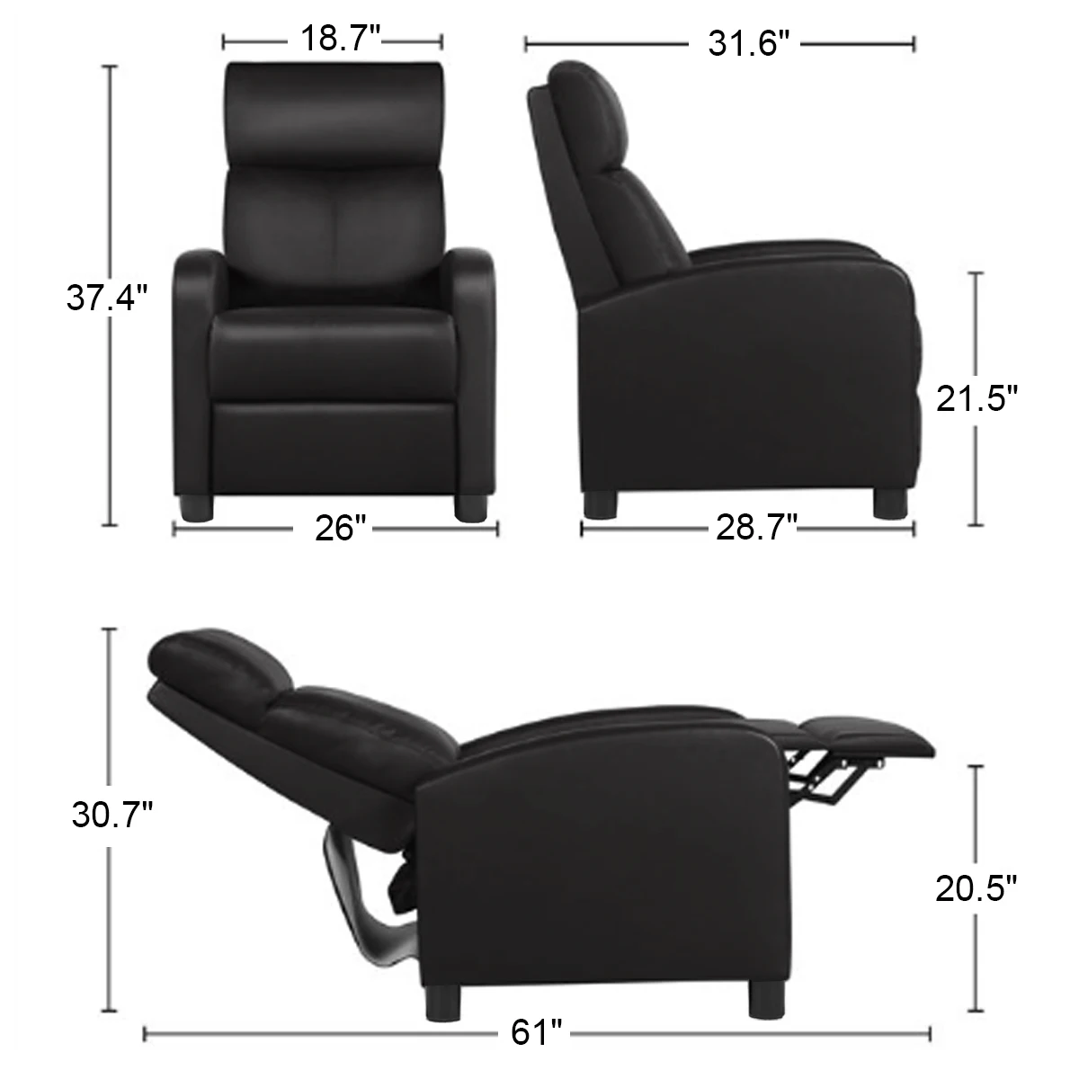 NEW Single Faux Leather Recliner Sofa Relax Massage Sofa Modern Design for Office or Living Room
NEW Single Faux Leather Recliner Sofa Relax Massage Sofa Modern Design for Office or Living Room