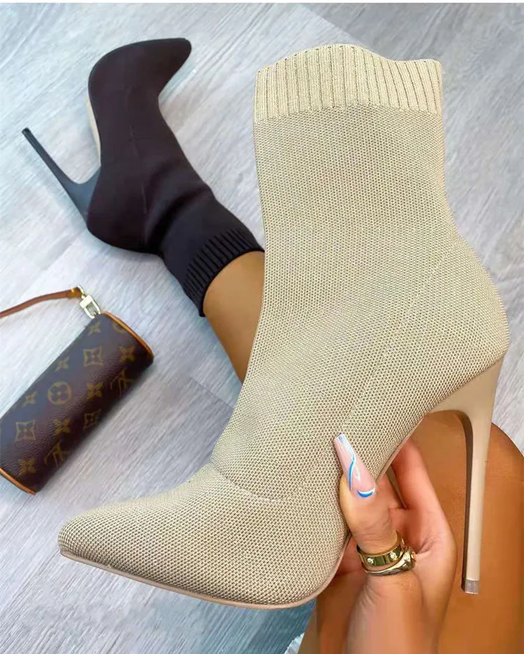 Autumn Winter High Heels Shoes Women Sock Boots Solid Knitted Thin Heels Modern Boots Warm Women Ankle Boots Ladies Short Boots
Autumn Winter High Heels Shoes Women Sock Boots Solid Knitted Thin Heels Modern Boots Warm Women Ankle Boots Ladies Short Boots