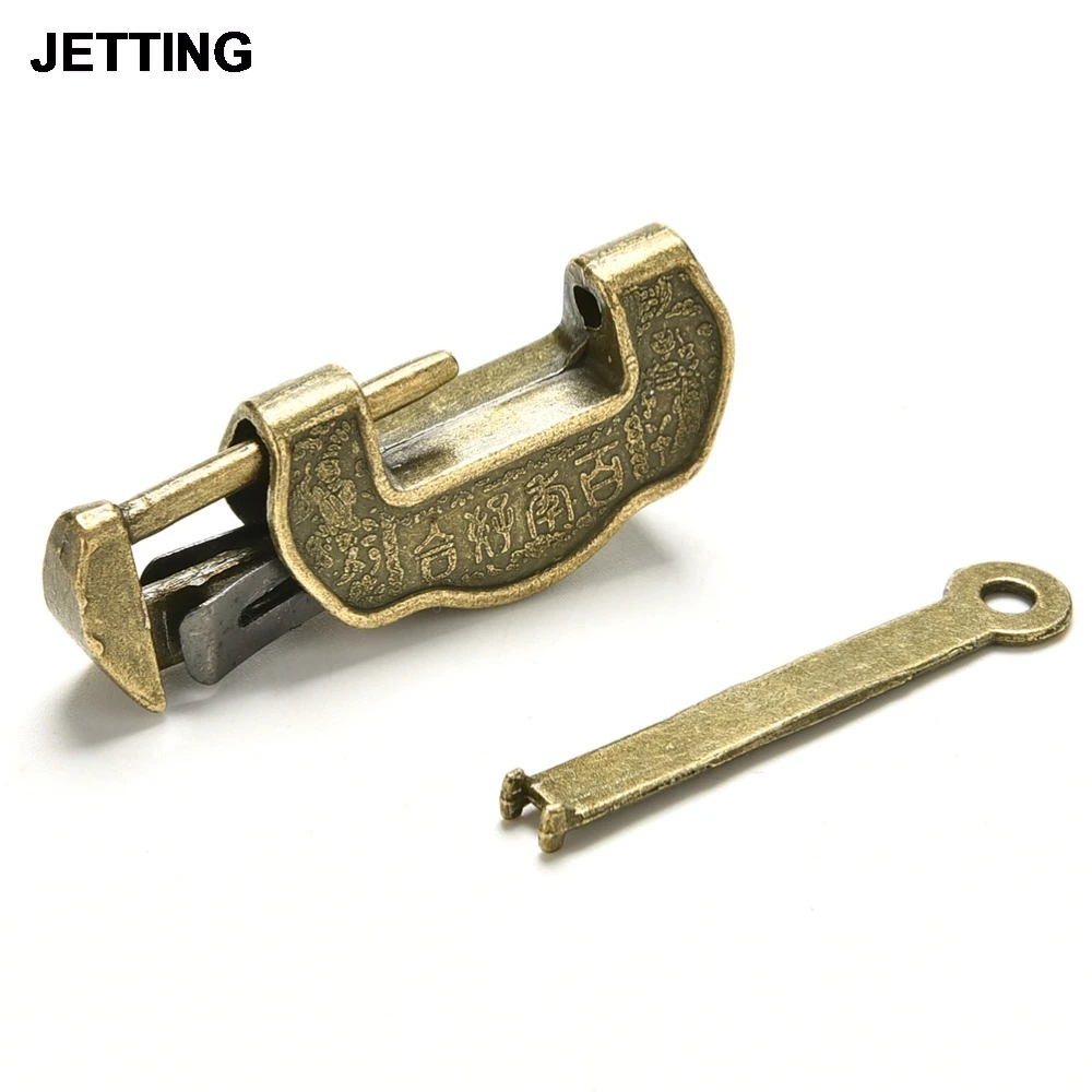 Jewelry Wooden Box Padlock Antique Iron Chinese Old Lock Retro Brass Padlock for Suitcase Drawer Cabinet + Key 
Jewelry Wooden Box Padlock Antique Iron Chinese Old Lock Retro Brass Padlock for Suitcase Drawer Cabinet + Key