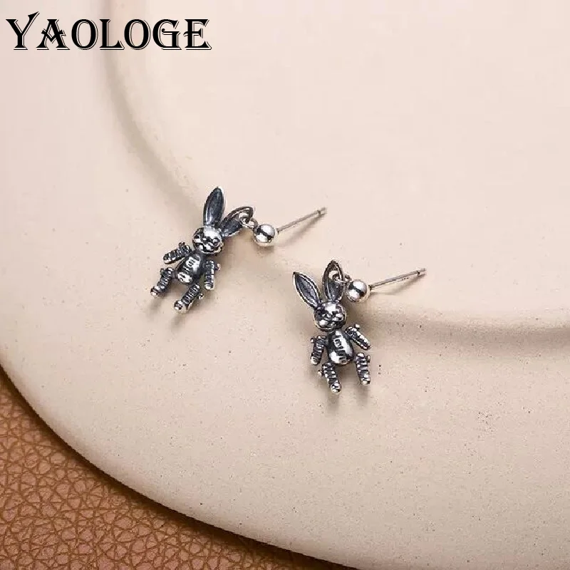 YAOLOGE 925 Sterling Silver New European and American Retro Thai Silver Earrings Female Simple Fashion Party Animal Rabbit
YAOLOGE 925 Sterling Silver New European and American Retro Thai Silver Earrings Female Simple Fashion Party Animal Rabbit
