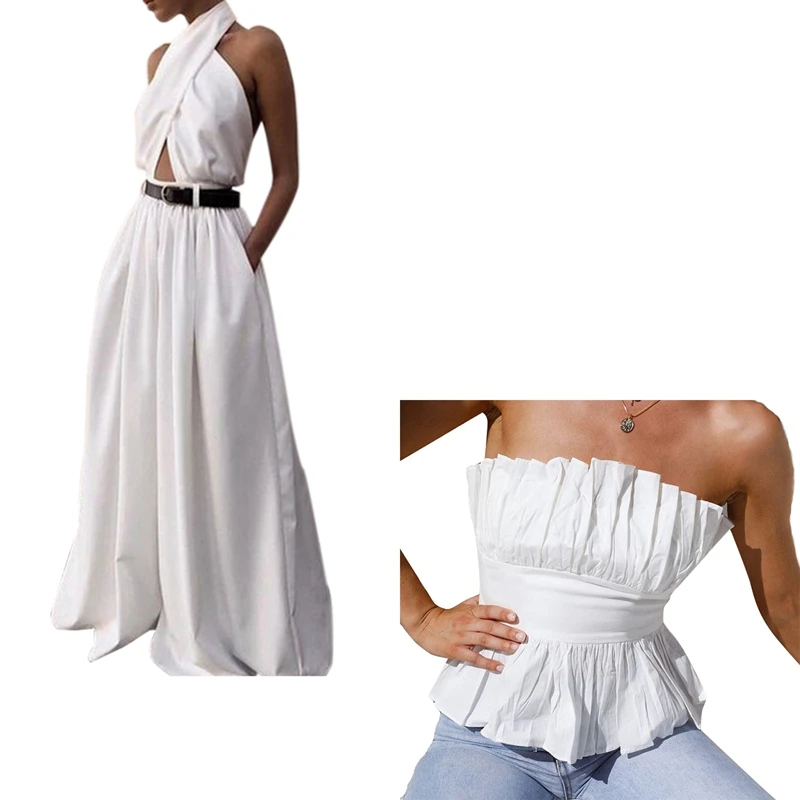 One-Line Neck Folds Sexy Backless Slim Bottoming Tube Top Vest White L & Women's Jumpsuit L Without Belt
One-Line Neck Folds Sexy Backless Slim Bottoming Tube Top Vest White L & Women's Jumpsuit L Without Belt