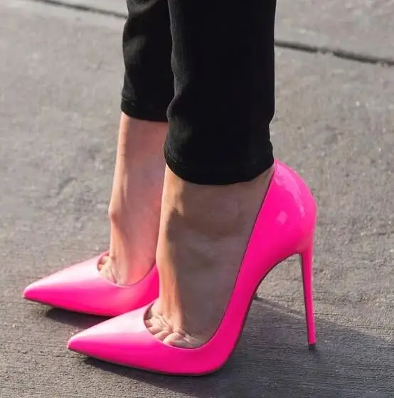 Rose Patent Leater Female Heels Bride Shoes Sexy Pointed Toe High Heels Pumps 12cm Dress Shoes Patchwork Stiletto Heel Plus Size
Rose Patent Leater Female Heels Bride Shoes Sexy Pointed Toe High Heels Pumps 12cm Dress Shoes Patchwork Stiletto Heel Plus Size