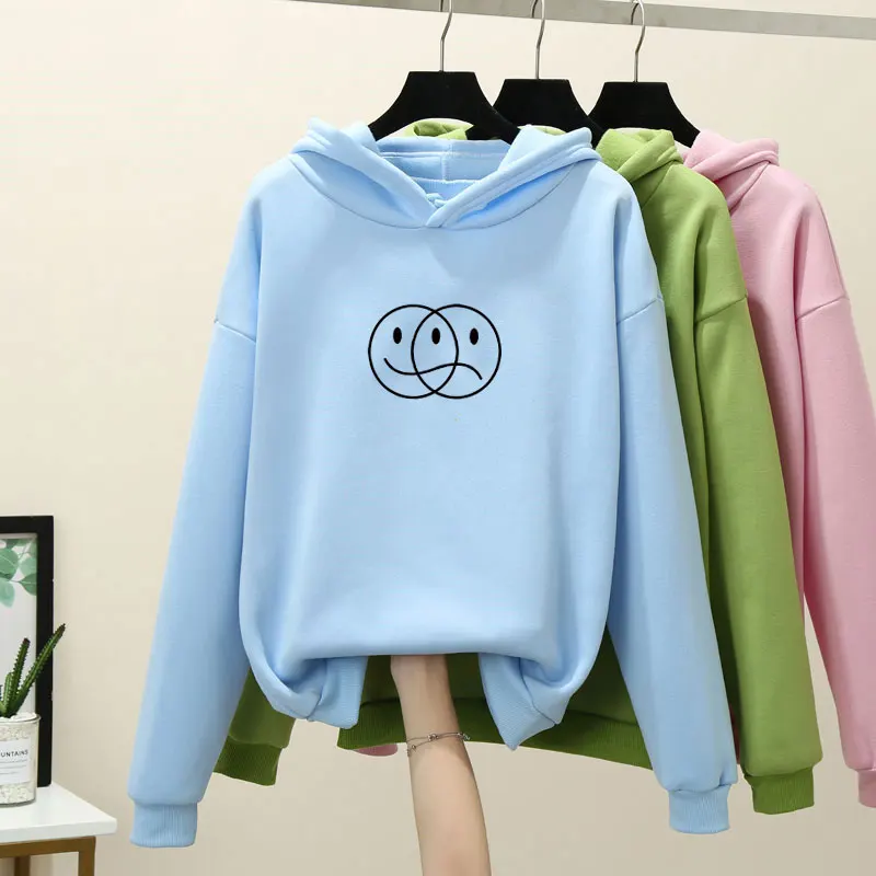 Streetwear Sweatshirt Men Women Casual Pullover Hip Hop Long Sleeve Smile Sad Face Line Print Hoodies Sportswear Plus Velvet Top
Streetwear Sweatshirt Men Women Casual Pullover Hip Hop Long Sleeve Smile Sad Face Line Print Hoodies Sportswear Plus Velvet Top