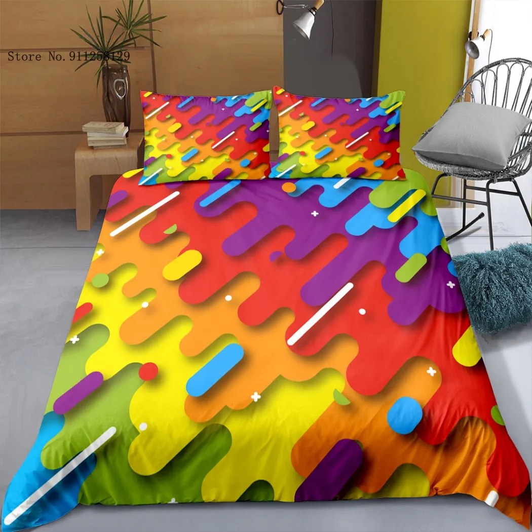 2/3 Pieces Colorful Rainbow Bedding Sets Cartoon Watercolor Pen Duvet Cover Set Single Queen Double Bed Quilt Cover Pillowcase
2/3 Pieces Colorful Rainbow Bedding Sets Cartoon Watercolor Pen Duvet Cover Set Single Queen Double Bed Quilt Cover Pillowcase
