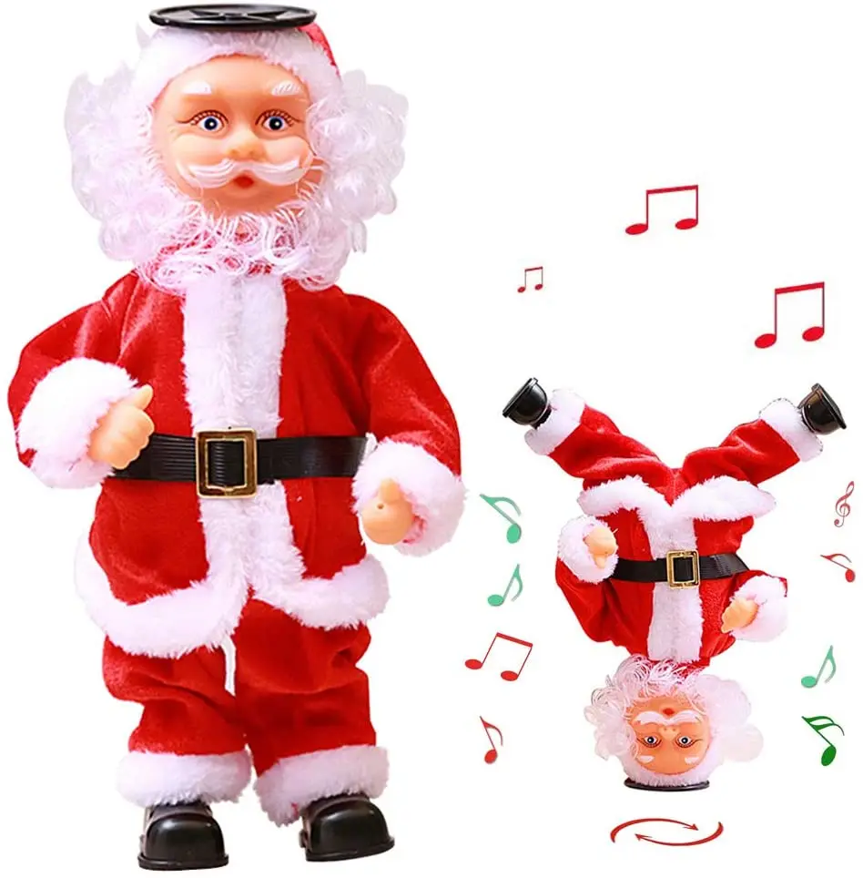 

Рождественский Санта-Клаус орнамент, подставка для головы пение танцующий Санта-Клаус, Идеальный Рождественский подарок Санта-Клауса для д...