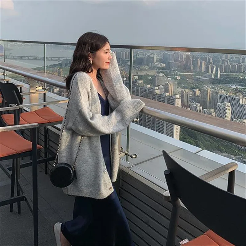 2019 осенне-зимний женский свитер из альпаки вязаный однобортный Кардиган толстый