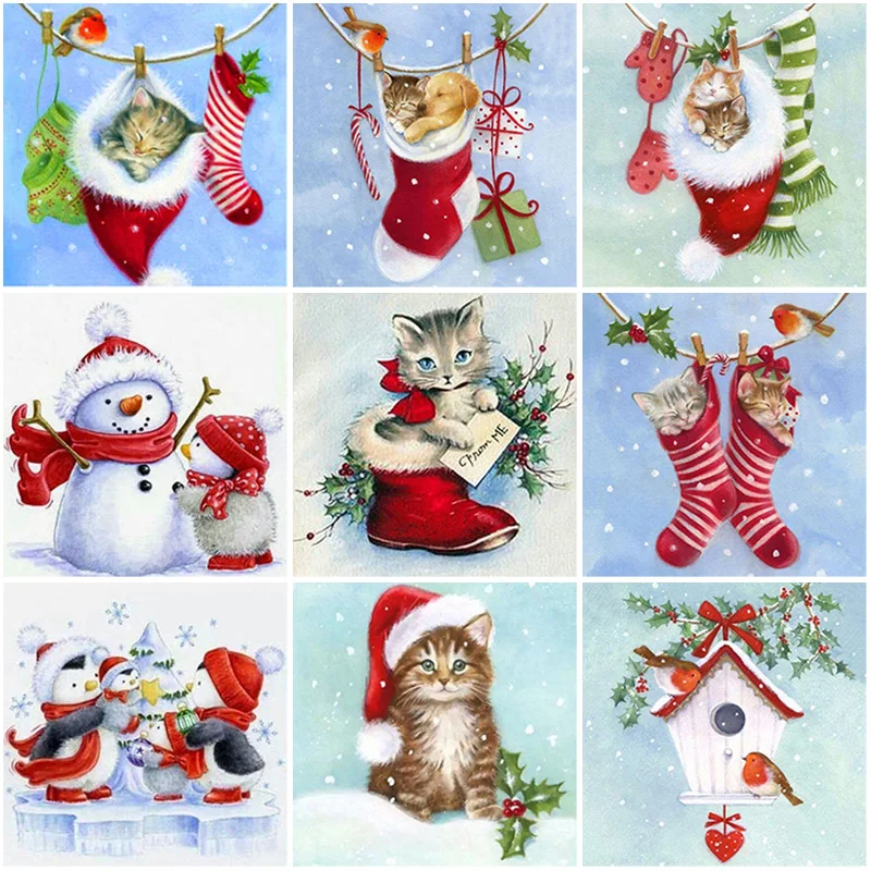 DIY 5D Diamond Painting Cartoons Christmas Diamond Embroidery Animal Cross Stitch Cat Full Round Drill Home Decor Christmas Gift
DIY 5D Diamond Painting Cartoons Christmas Diamond Embroidery Animal Cross Stitch Cat Full Round Drill Home Decor Christmas Gift