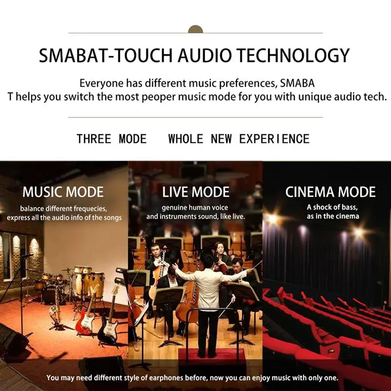 Smabat AT-20 Wireless Earphone Binaural Portable Bluetooth 5.0 HiFi Stereo Touch Control Neckband Bass Gaming Headset with Mic 
Smabat AT-20 Wireless Earphone Binaural Portable Bluetooth 5.0 HiFi Stereo Touch Control Neckband Bass Gaming Headset with Mic