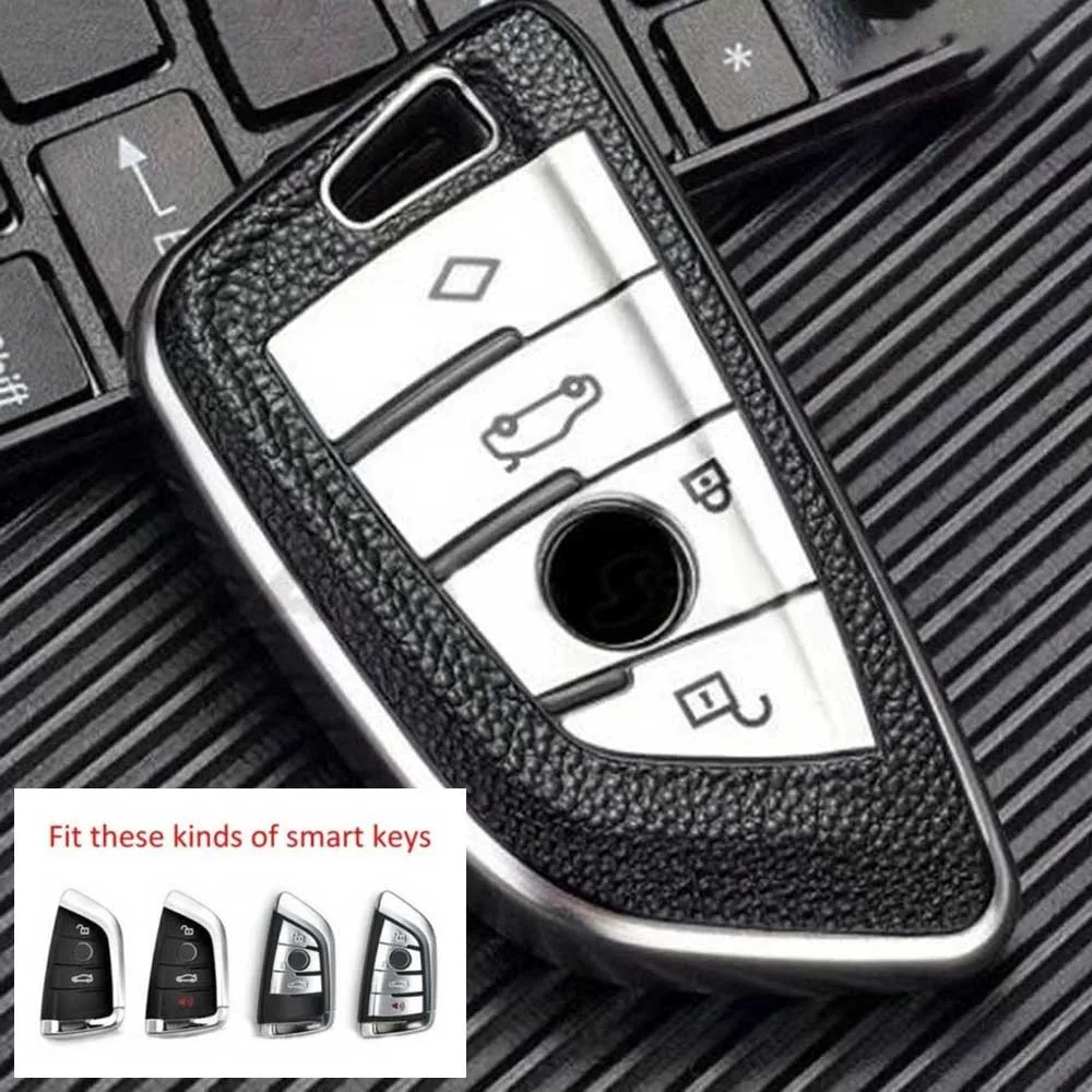 Silver / Leather Key Cover For BMW Smart Fob Case Remote 2 3 4 Button TPU Keycase Keychain Key Protector
Silver / Leather Key Cover For BMW Smart Fob Case Remote 2 3 4 Button TPU Keycase Keychain Key Protector