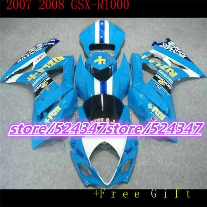 Bodywork fairings for Suzuki GSXR1000 GSX-R1000 2007 2008 K7 GSXR 1000 07 08 blue white black fairing set 
Bodywork fairings for Suzuki GSXR1000 GSX-R1000 2007 2008 K7 GSXR 1000 07 08 blue white black fairing set
