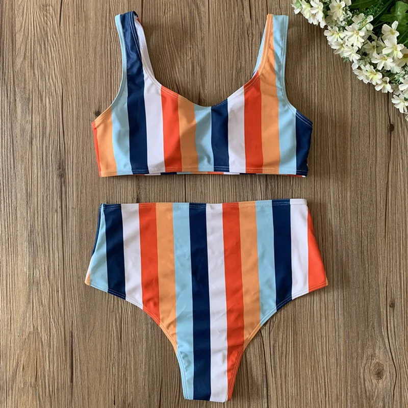Rainbow Striped Bikini Push Up Swimsuits Women 2021 2 Pieces Swimwear High Waist Bikini Brazilian Sexy Bathing Suit Women
Rainbow Striped Bikini Push Up Swimsuits Women 2021 2 Pieces Swimwear High Waist Bikini Brazilian Sexy Bathing Suit Women