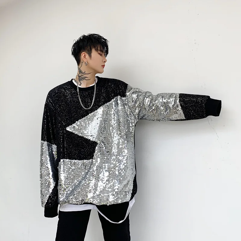 2020 New Autumn Men Thick Sweatshirt Sequin Splice Pullover Cashmere Oversize Hoodies Streetwear Fashion Men Coat Club DJ Party
2020 New Autumn Men Thick Sweatshirt Sequin Splice Pullover Cashmere Oversize Hoodies Streetwear Fashion Men Coat Club DJ Party
