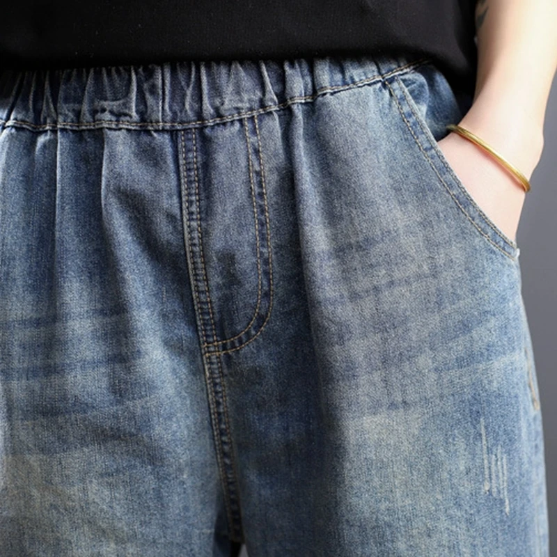 Star Letter Embroidery Casual Loose Ankle-lenght Jeans Women 2021 Spring New Elastic Waist Thin Soft Denim Pants For Women
Star Letter Embroidery Casual Loose Ankle-lenght Jeans Women 2021 Spring New Elastic Waist Thin Soft Denim Pants For Women