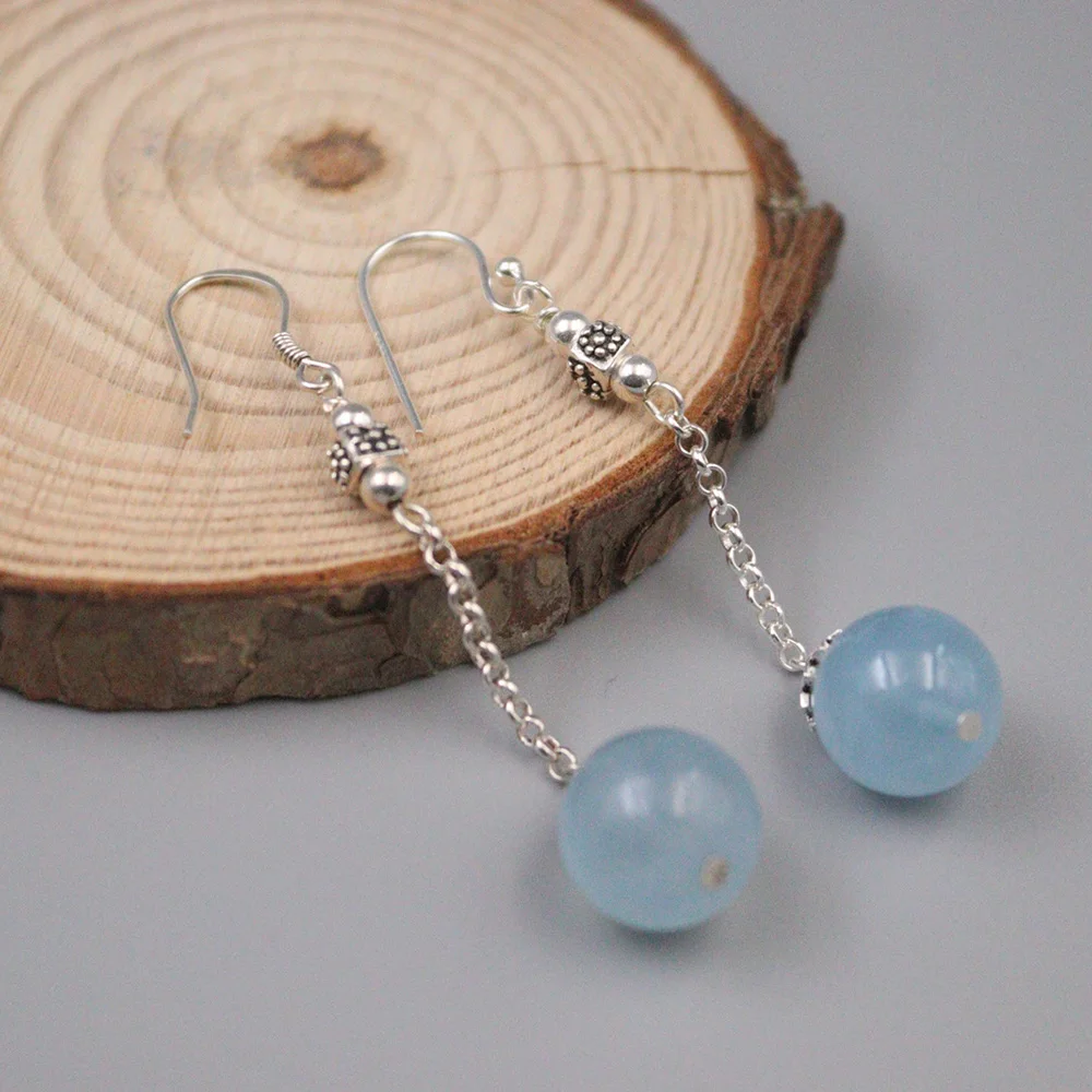 Genuine Real 925 Sterling Silver Dangle Earrings Aquamarine Bead Charm 55mm Length Stamp S925 For Woman
Genuine Real 925 Sterling Silver Dangle Earrings Aquamarine Bead Charm 55mm Length Stamp S925 For Woman