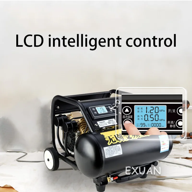 Oil-free silent air pump/permanent magnet variable frequency air compressor /portable woodworking painting /car tire pumping
Oil-free silent air pump/permanent magnet variable frequency air compressor /portable woodworking painting /car tire pumping
