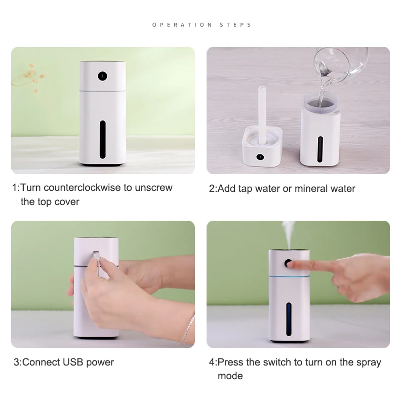 Usb Air Humidifier Diffuser Mini Portable Ultrasonic Humidifiers For House Electric Cool Mist Maker With LED Night Light
Usb Air Humidifier Diffuser Mini Portable Ultrasonic Humidifiers For House Electric Cool Mist Maker With LED Night Light