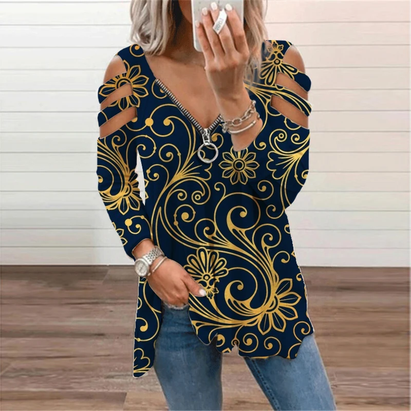 2021 Autumn Off the Shoulder V-neck Oversized T-shirt Loose Casual Sexy Female Clothes Long Sleeve Zipper Harajuku Top Women Tee
2021 Autumn Off the Shoulder V-neck Oversized T-shirt Loose Casual Sexy Female Clothes Long Sleeve Zipper Harajuku Top Women Tee