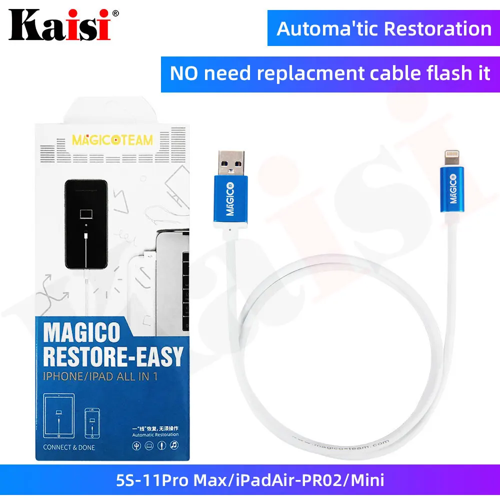 10pc Magico Restore - DFU Cable for iPhone iPad Automatic Restoration Automatic Recovery mode Upgrade Online Check Serial Number
10pc Magico Restore - DFU Cable for iPhone iPad Automatic Restoration Automatic Recovery mode Upgrade Online Check Serial Number