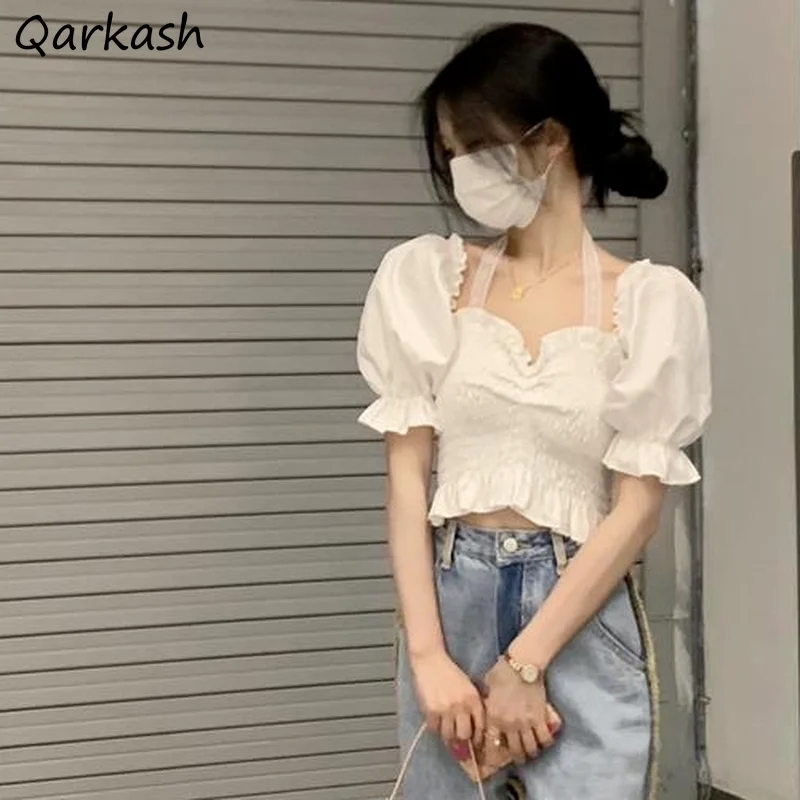 White Blouses Women Stretchy Ladies Backless Sexy Casual Cropped Ins Fashion Summer Sweet New Slim All-match Puff Sleeve Blusas 
White Blouses Women Stretchy Ladies Backless Sexy Casual Cropped Ins Fashion Summer Sweet New Slim All-match Puff Sleeve Blusas