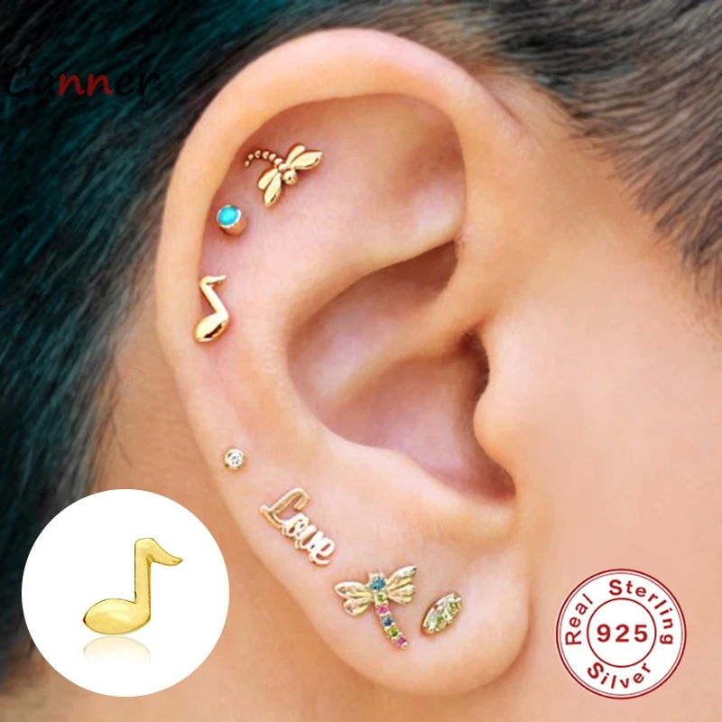 Canner S925 Sterling Silver Puncture Stud Earring Zircon Angel Wing Helical Perforated Cartilage Earrings For Women Gift Jewelry
Canner S925 Sterling Silver Puncture Stud Earring Zircon Angel Wing Helical Perforated Cartilage Earrings For Women Gift Jewelry