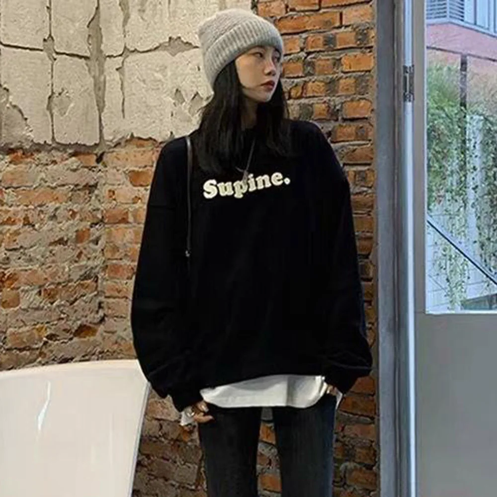 Women's Autumn New Pullover Fashion Simple Commuter Style Long-sleeved Round Neck Letter Decorative Pattern Loose Top Hoodie
Women's Autumn New Pullover Fashion Simple Commuter Style Long-sleeved Round Neck Letter Decorative Pattern Loose Top Hoodie