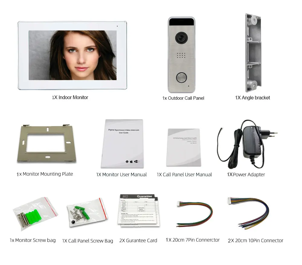 Tuya Smart App 7 Inch Touch Screen Monitor Video Door Phone WiFi Intercom with APP Control, Motion Detection TF Record
Tuya Smart App 7 Inch Touch Screen Monitor Video Door Phone WiFi Intercom with APP Control, Motion Detection TF Record