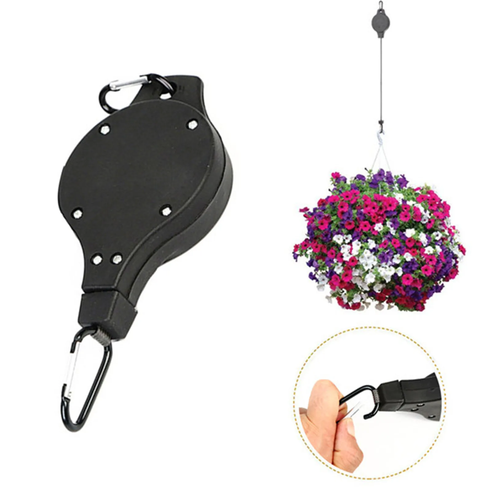 Retractable Rope Double End Pulley Hooks Gravity Stretching Rope Drag Hook Ceiling Bonsai Bird Cage Lantern Fixing Hanger
Retractable Rope Double End Pulley Hooks Gravity Stretching Rope Drag Hook Ceiling Bonsai Bird Cage Lantern Fixing Hanger