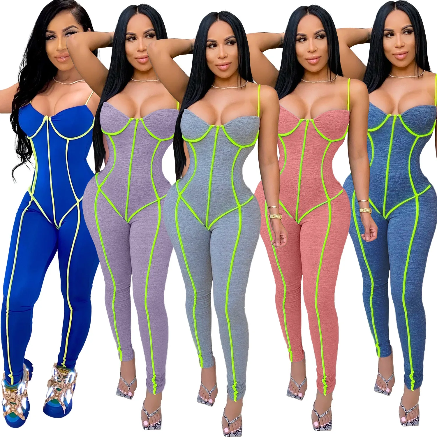 AJ4210 European and American new style women's fashion sexy top tight-fitting suspenders jogging sports jumpsuit
AJ4210 European and American new style women's fashion sexy top tight-fitting suspenders jogging sports jumpsuit