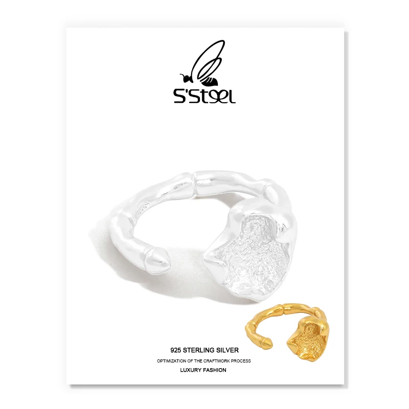 S'STEEL Irregular Rings For Women 925 Sterling Silver Fashion Minimalist Designer Open Ring Joyeria Fina Para Mujer Fine Jewelry
S'STEEL Irregular Rings For Women 925 Sterling Silver Fashion Minimalist Designer Open Ring Joyeria Fina Para Mujer Fine Jewelry