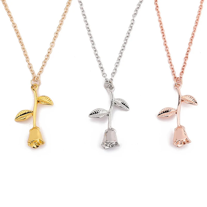 1 Pcs Rose Flower Pendant Necklace Charm Gold Plated Silver Jewelry Delicate Necklace For Women Girls Gifts
1 Pcs Rose Flower Pendant Necklace Charm Gold Plated Silver Jewelry Delicate Necklace For Women Girls Gifts