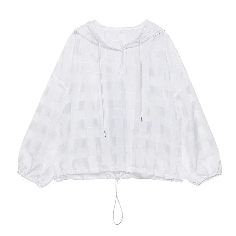 SuperAen Perspective Sunscreen Clothing Women 2021 New Summer Loose Mesh Hollowed Out New Design Fashion Tops 
SuperAen Perspective Sunscreen Clothing Women 2021 New Summer Loose Mesh Hollowed Out New Design Fashion Tops