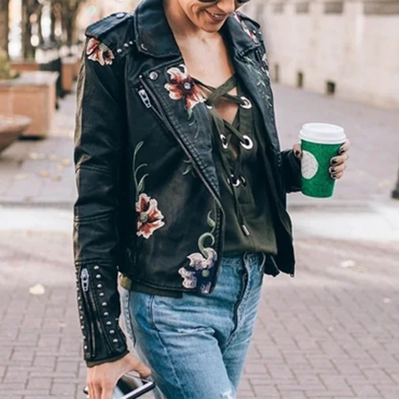 Floral Night Leather Jacket Women's Faux Leather Jackets Casual Short Coat for Spring Fall and Winter SWD889
Floral Night Leather Jacket Women's Faux Leather Jackets Casual Short Coat for Spring Fall and Winter SWD889