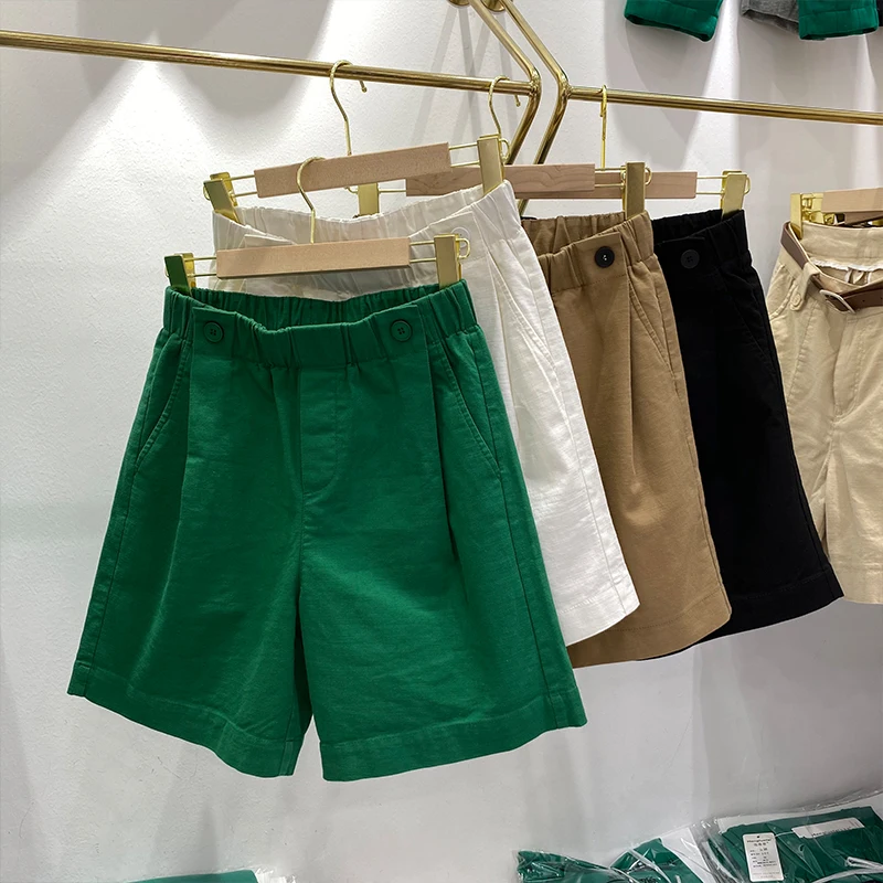 Women's Shorts Pants Female Thin 2020 New High Waist Summer Of Easing Straight Thin Elastic Cotton Leisure wide-legged Pants
Women's Shorts Pants Female Thin 2020 New High Waist Summer Of Easing Straight Thin Elastic Cotton Leisure wide-legged Pants