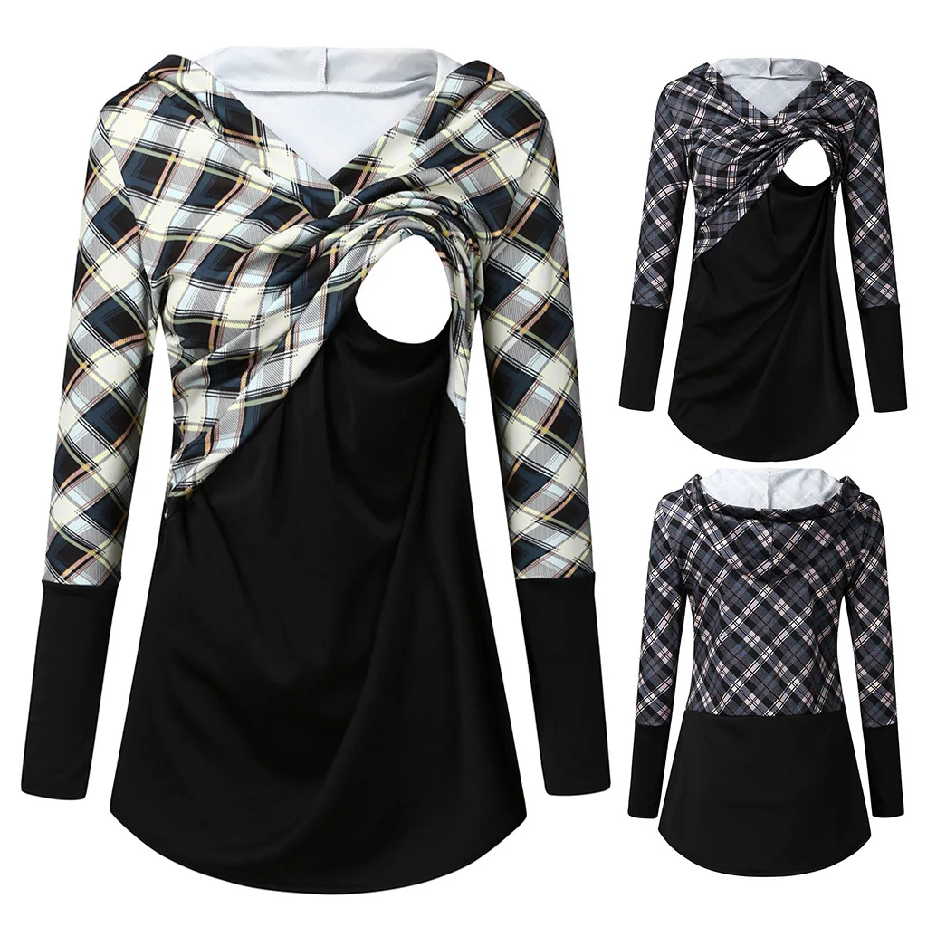 2020 New Autumn and Winter Plaid Hooded Long Sleeve Contrast Mammal Sweatshirts L Pregnant Women Long-Sleeved Upper Garment
2020 New Autumn and Winter Plaid Hooded Long Sleeve Contrast Mammal Sweatshirts L Pregnant Women Long-Sleeved Upper Garment