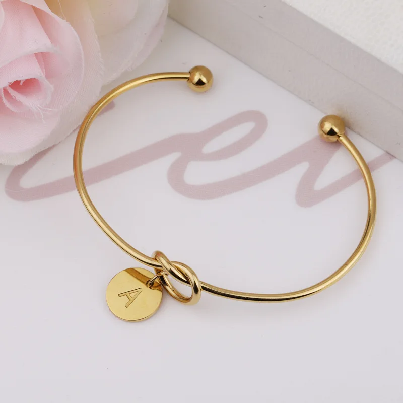 Stainless Steel Gold Color Round Bangle With Letter Fashion Initial Alphabet Charms Bracelets For Women
Stainless Steel Gold Color Round Bangle With Letter Fashion Initial Alphabet Charms Bracelets For Women