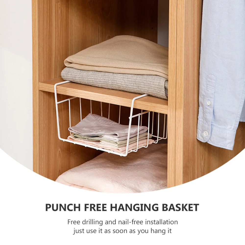 1pc Under Cabinet Organizer Hanging Basket Storage Shelf for Home Hotel (White)
1pc Under Cabinet Organizer Hanging Basket Storage Shelf for Home Hotel (White)