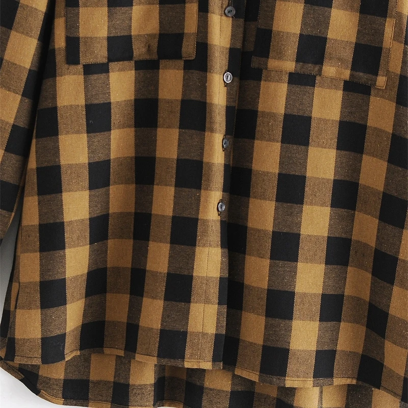 YOSIBCD Women 2021 Fashion With Pockets Oversized Check Blouses Vintage Long Sleeve Side Vents Female Shirts Chic Plaid Tops
YOSIBCD Women 2021 Fashion With Pockets Oversized Check Blouses Vintage Long Sleeve Side Vents Female Shirts Chic Plaid Tops