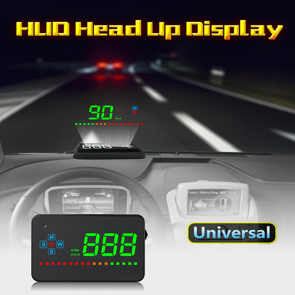 Универсальный gps HUD цифровой Head Up дисплей скорость метр Предупреждение ющий