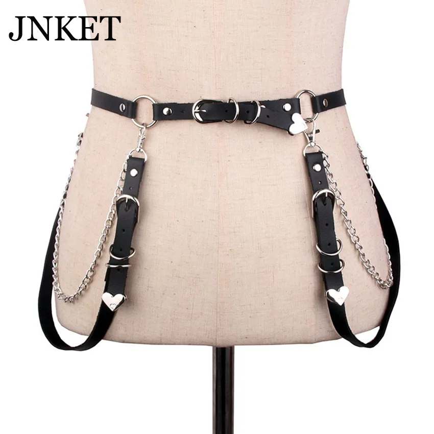 JNKET New Punk Peach Heart Harness Belt PU Leather Chain Harness Body Waist Belt Hip-Hop Rock Belt Nightclub Waistband
JNKET New Punk Peach Heart Harness Belt PU Leather Chain Harness Body Waist Belt Hip-Hop Rock Belt Nightclub Waistband