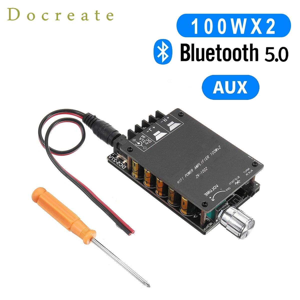 Bluetooth 5.0 AUX TPA3116 Digital Power Amplifier board 2x 50W 100W speaker Stereo Audio AMP Module Home music 1002
Bluetooth 5.0 AUX TPA3116 Digital Power Amplifier board 2x 50W 100W speaker Stereo Audio AMP Module Home music 1002