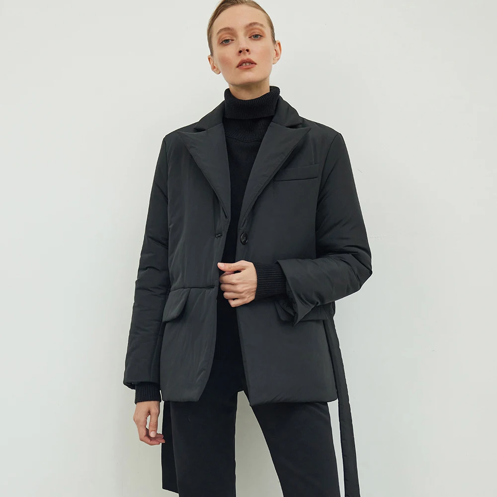 MKYN Simple quilted short straight winter jacket with Casual sashes women parkas tailored collar stylish outerwear
MKYN Simple quilted short straight winter jacket with Casual sashes women parkas tailored collar stylish outerwear